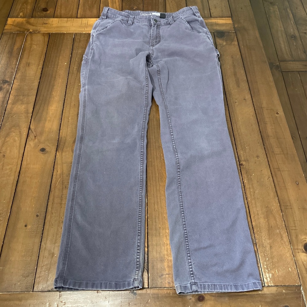 Carhartt Rugged Flex Loose Fit Canvas Work Pants Gray BN2080-W Mens 32x31